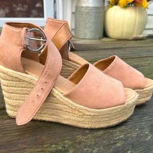 Nine West Tweed and Suede Wedges